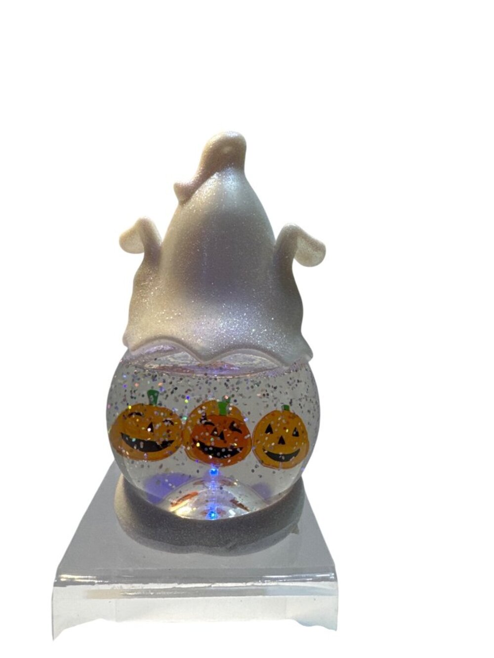 Light Up Glitter Ghost Halloween Decor With Pumpkins LED Display Sparkling Accen - Picture 4 of 7
